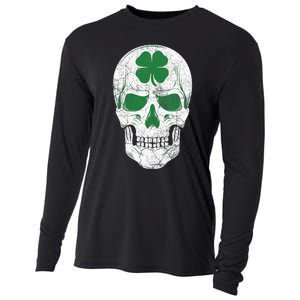 Green Shamrock Skull Irish Ireland ST PATRICKS DAY Gift Cooling Performance Long Sleeve Crew