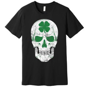 Green Shamrock Skull Irish Ireland ST PATRICKS DAY Gift Premium T-Shirt