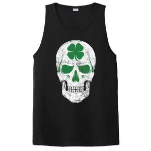 Green Shamrock Skull Irish Ireland ST PATRICKS DAY Gift PosiCharge Competitor Tank