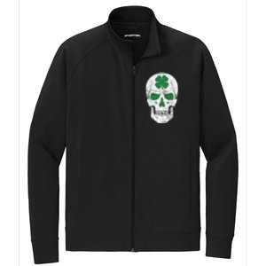 Green Shamrock Skull Irish Ireland ST PATRICKS DAY Gift Stretch Full-Zip Cadet Jacket