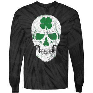 Green Shamrock Skull Irish Ireland ST PATRICKS DAY Gift Tie-Dye Long Sleeve Shirt