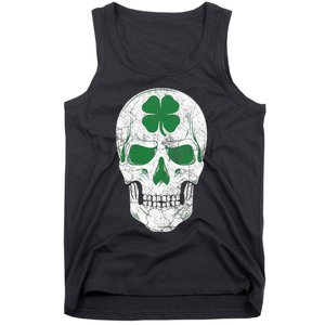 Green Shamrock Skull Irish Ireland ST PATRICKS DAY Gift Tank Top