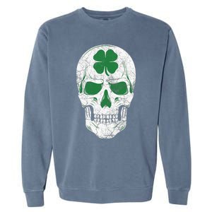 Green Shamrock Skull Irish Ireland ST PATRICKS DAY Gift Garment-Dyed Sweatshirt