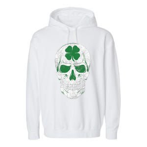 Green Shamrock Skull Irish Ireland ST PATRICKS DAY Gift Garment-Dyed Fleece Hoodie