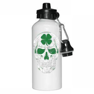 Green Shamrock Skull Irish Ireland ST PATRICKS DAY Gift Aluminum Water Bottle