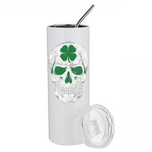 Green Shamrock Skull Irish Ireland ST PATRICKS DAY Gift Stainless Steel Tumbler