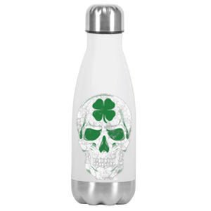 Green Shamrock Skull Irish Ireland ST PATRICKS DAY Gift Stainless Steel Insulated Water Bottle