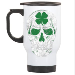 Green Shamrock Skull Irish Ireland ST PATRICKS DAY Gift Stainless Steel Travel Mug