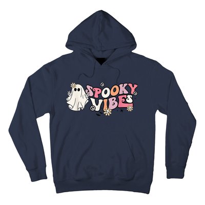 Groovy Stay Spooky Vibes Floral Boo Hippie Halloween 2 Sided Hoodie