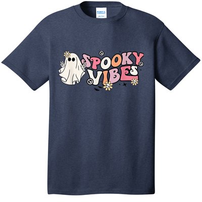 Groovy Stay Spooky Vibes Floral Boo Hippie Halloween 2 Sided T-Shirt