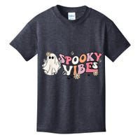 Groovy Stay Spooky Vibes Floral Boo Hippie Halloween 2 Sided Kids T-Shirt