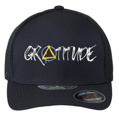 Gratitude Sobriety Symbol Flexfit Unipanel Trucker Cap