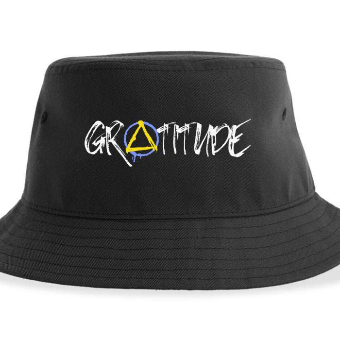 Gratitude Sobriety Symbol Sustainable Bucket Hat