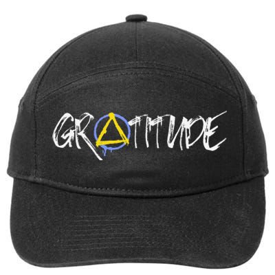 Gratitude Sobriety Symbol 7-Panel Snapback Hat