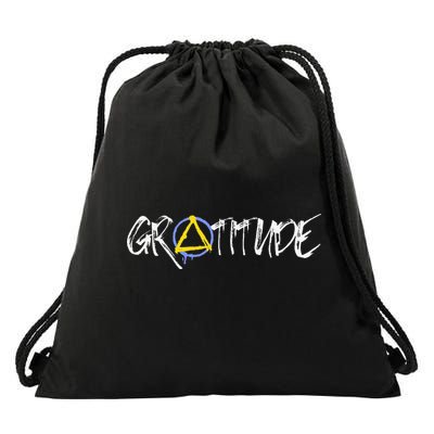Gratitude Sobriety Symbol Drawstring Bag