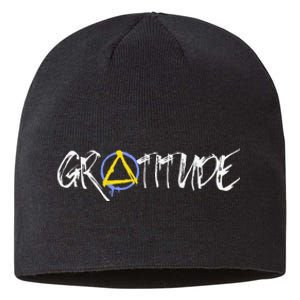 Gratitude Sobriety Symbol Sustainable Beanie