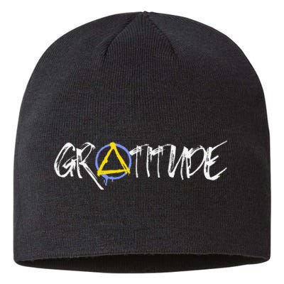 Gratitude Sobriety Symbol Sustainable Beanie