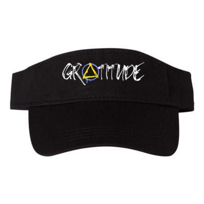 Gratitude Sobriety Symbol Valucap Bio-Washed Visor