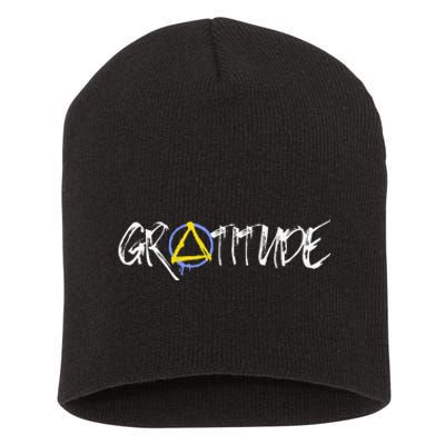 Gratitude Sobriety Symbol Short Acrylic Beanie