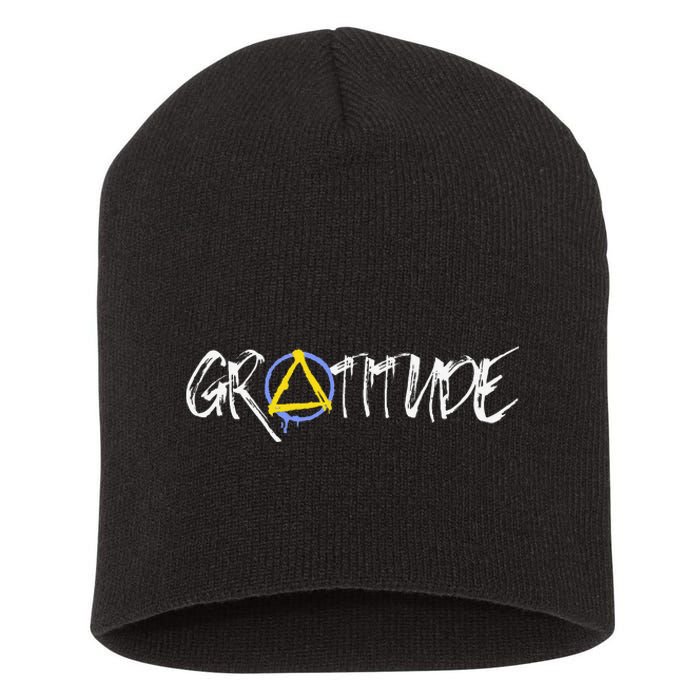 Gratitude Sobriety Symbol Short Acrylic Beanie