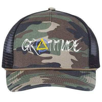 Gratitude Sobriety Symbol Retro Rope Trucker Hat Cap