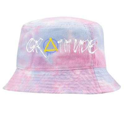 Gratitude Sobriety Symbol Tie-Dyed Bucket Hat