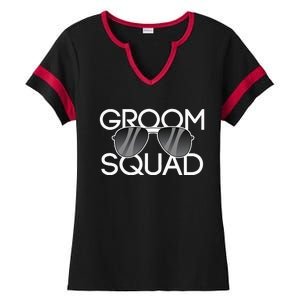 Groom Squad Sunglasses Wedding Bachelor Party Ladies Halftime Notch Neck Tee