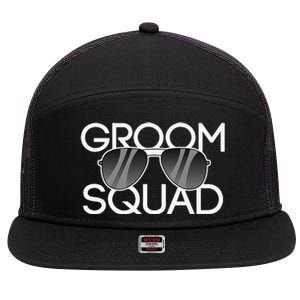 Groom Squad Sunglasses Wedding Bachelor Party 7 Panel Mesh Trucker Snapback Hat