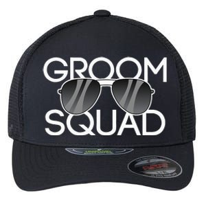 Groom Squad Sunglasses Wedding Bachelor Party Flexfit Unipanel Trucker Cap