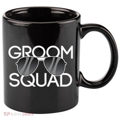 Groom Squad Sunglasses Wedding Bachelor Party 11oz C Handle Ceramic Mug