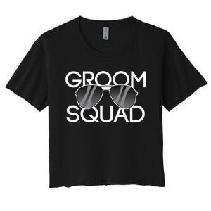 Groom Squad Sunglasses Wedding Bachelor Party Women's Crop Top Tee