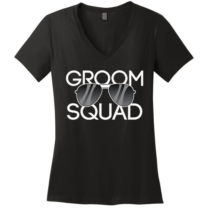 Groom Squad Sunglasses Wedding Bachelor Party Women's V-Neck T-Shirt