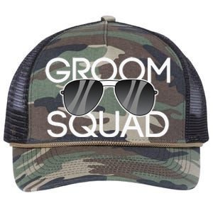 Groom Squad Sunglasses Wedding Bachelor Party Retro Rope Trucker Hat Cap