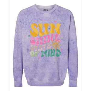 Groovy Sunshine State Of Mind Summer Break Vacation Colorblast Crewneck Sweatshirt