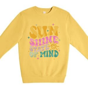 Groovy Sunshine State Of Mind Summer Break Vacation Premium Crewneck Sweatshirt