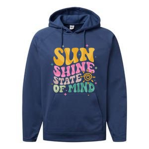 Groovy Sunshine State Of Mind Summer Break Vacation Performance Fleece Hoodie