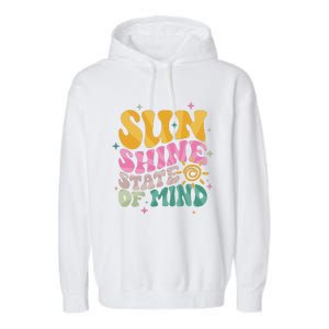 Groovy Sunshine State Of Mind Summer Break Vacation Garment-Dyed Fleece Hoodie