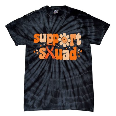 Groovy Support Squad Multiple Sclerosis Awareness Mom Women Tie-Dye T-Shirt