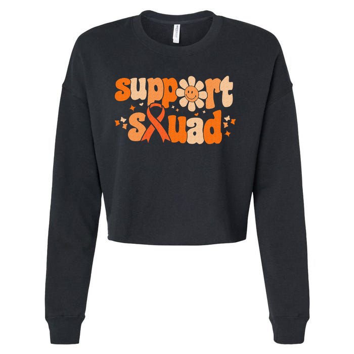 Groovy Support Squad Multiple Sclerosis Awareness Mom Women Cropped Pullover Crew