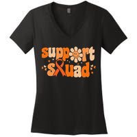 Groovy Support Squad Multiple Sclerosis Awareness Mom Women Women's V-Neck T-Shirt