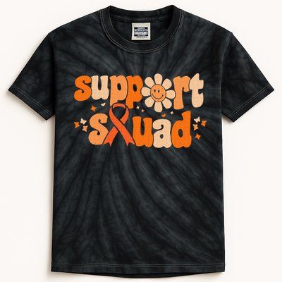 Groovy Support Squad Multiple Sclerosis Awareness Mom Women Kids Tie-Dye T-Shirt