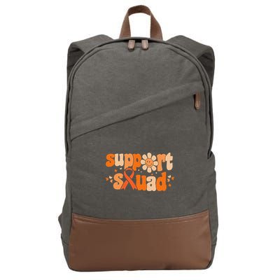 Groovy Support Squad Multiple Sclerosis Awareness Mom Women Cotton Canvas Backpack
