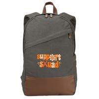 Groovy Support Squad Multiple Sclerosis Awareness Mom Women Cotton Canvas Backpack