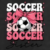 Groovy Soccer Sister Coquette Bow Soccer 7 Panel Mesh Trucker Snapback Hat