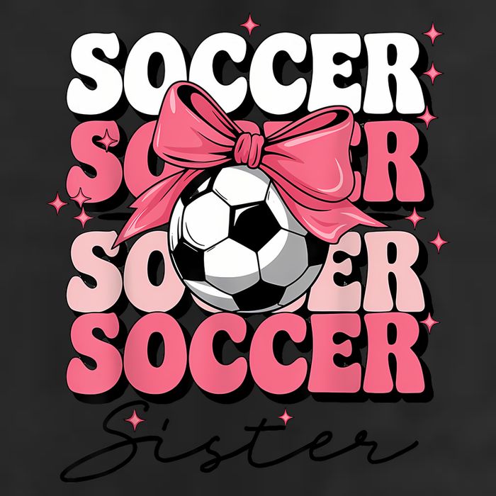 Groovy Soccer Sister Coquette Bow Soccer 7 Panel Mesh Trucker Snapback Hat