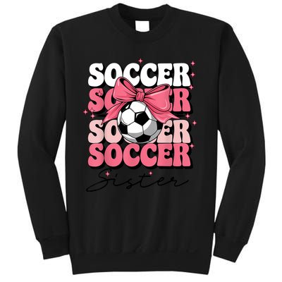 Groovy Soccer Sister Coquette Bow Soccer Sweatshirt