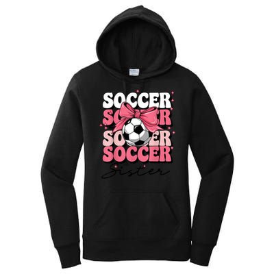 Groovy Soccer Sister Coquette Bow Soccer Women's Pullover Hoodie