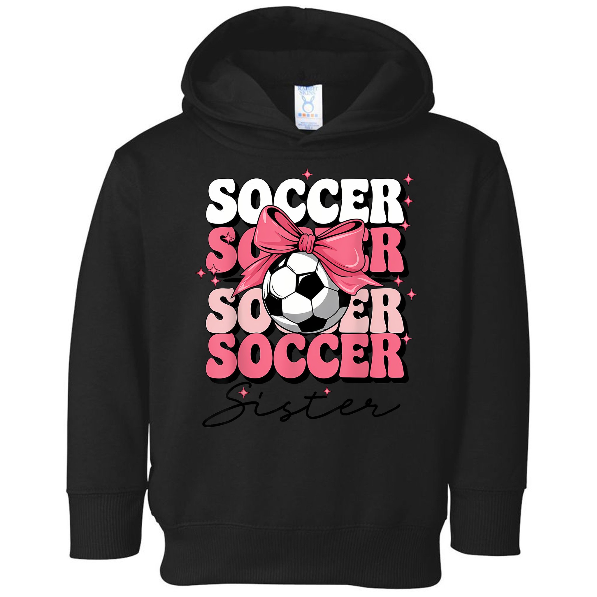 Groovy Soccer Sister Coquette Bow Soccer Toddler Hoodie