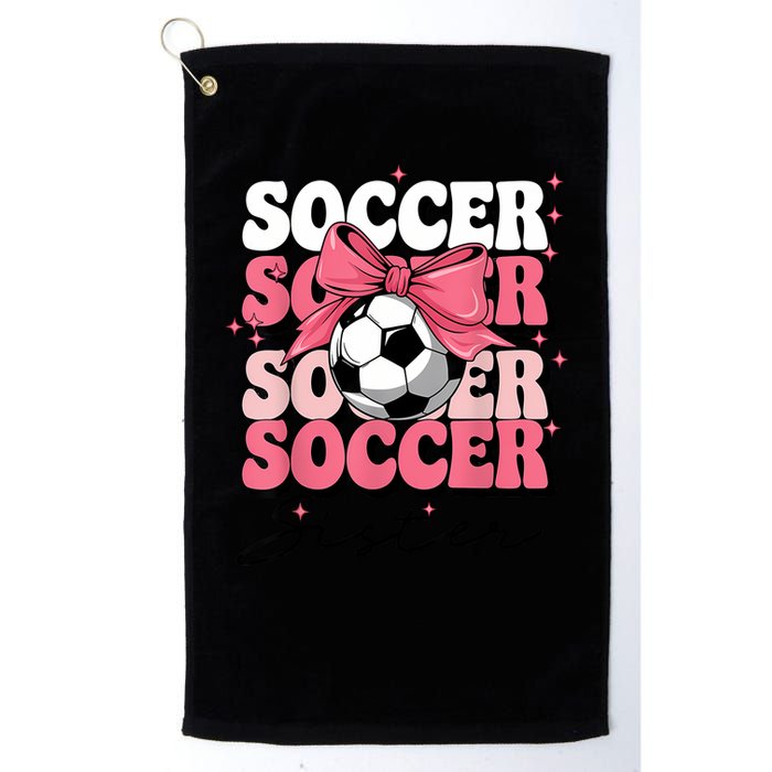 Groovy Soccer Sister Coquette Bow Soccer Golf Towel