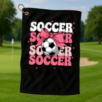 Groovy Soccer Sister Coquette Bow Soccer Golf Towel
